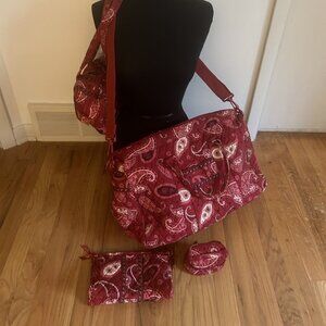 Vera Bradley Mesa Red (Retired) Travel pack of 4 items